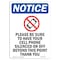 Signmission OSHA Notice, 7" Height, Please Be Sure To Sign With Symbol, 7" X 5", Portrait OS-NS-D-57-V-17336 - alternate 1